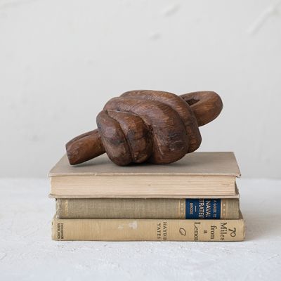 Carved Reclaimed Wood Knot Tabletop Accent Piece