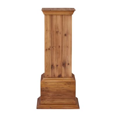 Carved Reclaimed Wood Pedestal 48 Inch
