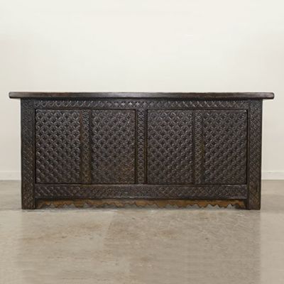 Carved Rustic Pine 4 Door Sideboard