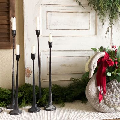 Cast Iron Taper Candle Holder Collection Set of 3