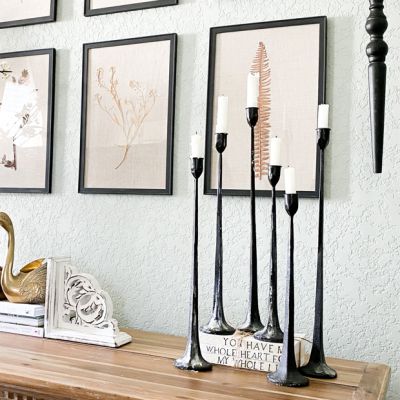 Cast Iron Taper Candle Holder Collection Set of 3