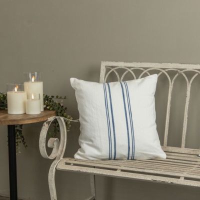 Casual Accents Blue Stripe White Throw Pillow
