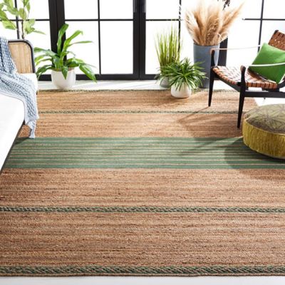 Casual Classics Natural/Green Farmhouse Area Rug