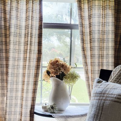 Casual Country Plaid Curtain Panel Set of 2