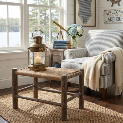 Casual Farmhouse Distressed Foot Stool