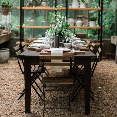 Casual Farmhouse Rectangle Dining Table Brown | SHIPS FREE