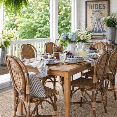 Casual Farmhouse Rectangle Dining Table Natural
