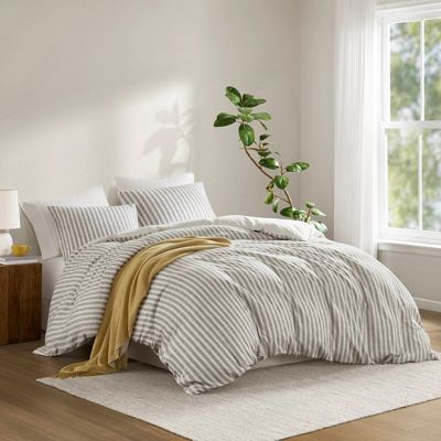 Casual Stripe 3 Piece Duvet and Shams Set
