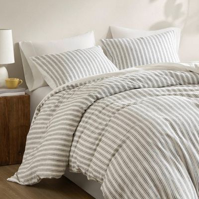 Casual Stripe 3 Piece Duvet and Shams Set