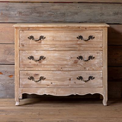 Casual Whitewashed 3 Drawer Chest