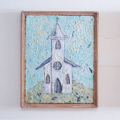 Little Cathedral Embossed Metal Wall Art