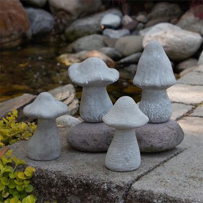 Cement Garden Mushrooms Set of 4