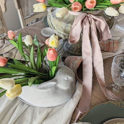 Cement Rabbit Planter With Saucer