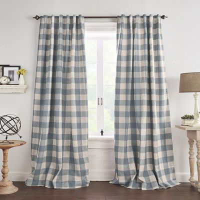 Chambray Buffalo Check Room Darkening Curtain Panel 52x84