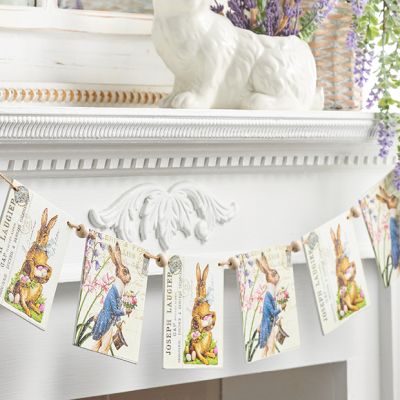 Charming Easter Rabbit Postcard Garland