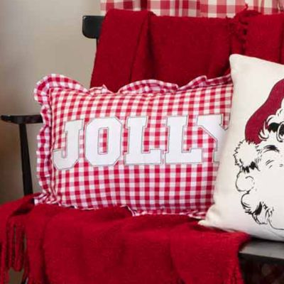 Check Ruffle Jolly Pillow