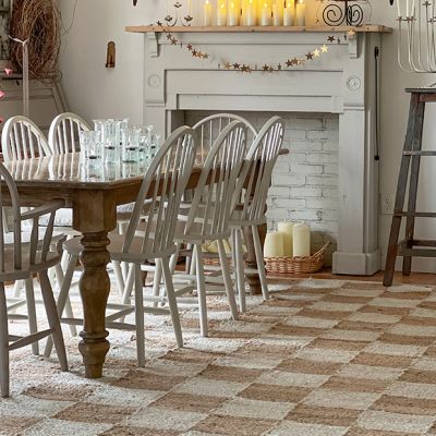 Checkered Jute Area Rug