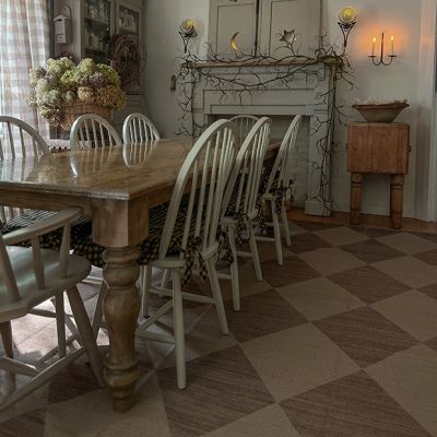 Checkered Jute Washable Area Rug