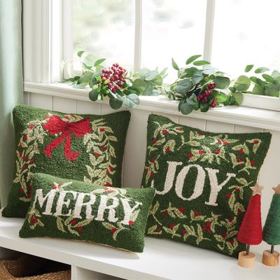 Cheerful Holiday Hook Pillow Collection