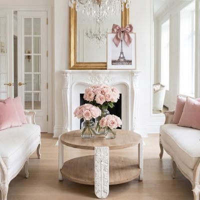 Chic Farmhouse 2 Tier Round Coffee Table