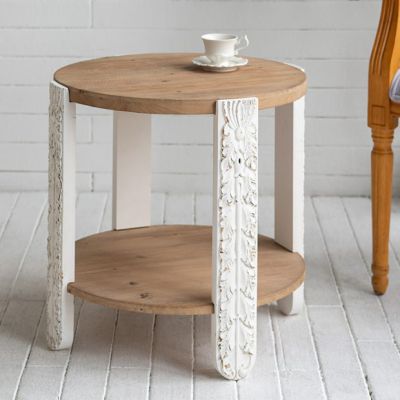 Chic Farmhouse 2 Tier Round Side Table