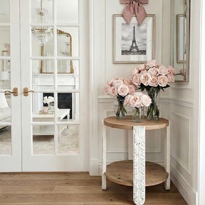 Chic Farmhouse 2 Tier Round Side Table