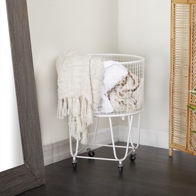 Chic Industrial Rolling Storage Basket