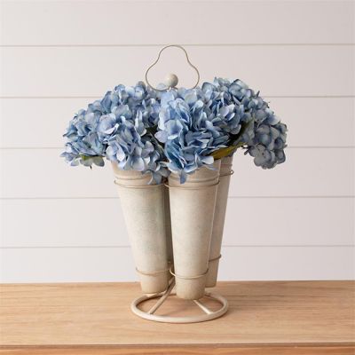 Chic Metal Cone Flower Vase Caddy
