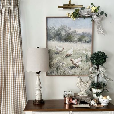 Chickens Playing In Pasture Framed Wall Art