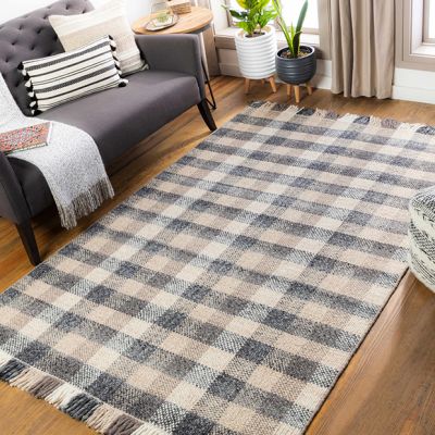 Chilliwack Gray Plaid Wool Area Rug