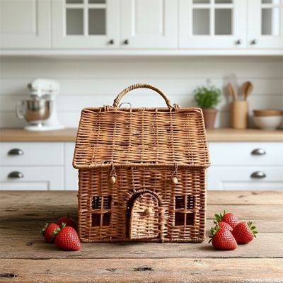 Chipwood Decorative Woven House Basket
