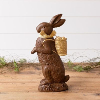 Chocolate Bunny Figure with Golden Backpack