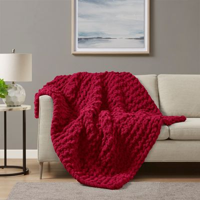 Chunky Knit Cozy Chenille Throw Blanket