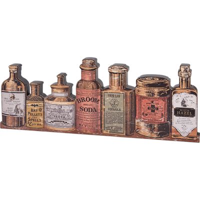 Chunky Wood Potion Bottles Tabletop Decor