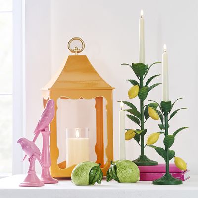 Citrus Vine Taper Candle Holder Set of 2