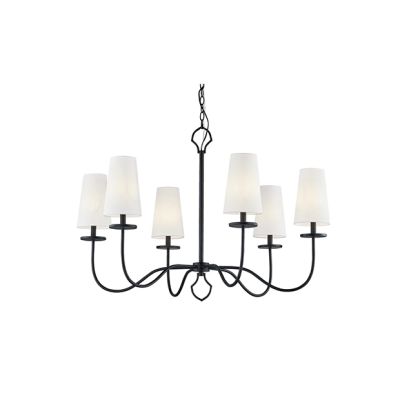 Classic Black 6 Arm Chandelier