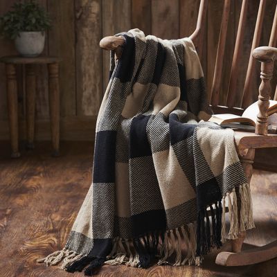 Classic Black Checker Pattern Throw Blanket
