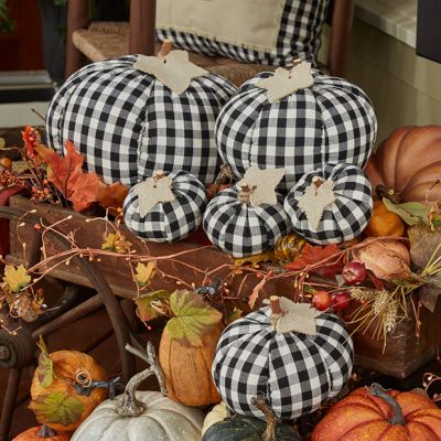 Classic Check Decorative Pumpkin Set of 6