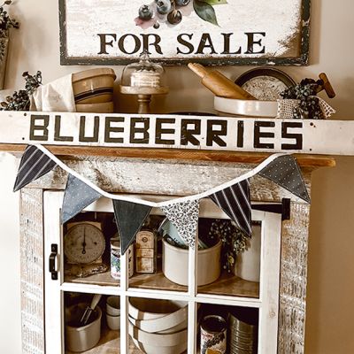 Classic Cottage Farmhouse Fabric Bunting Banner