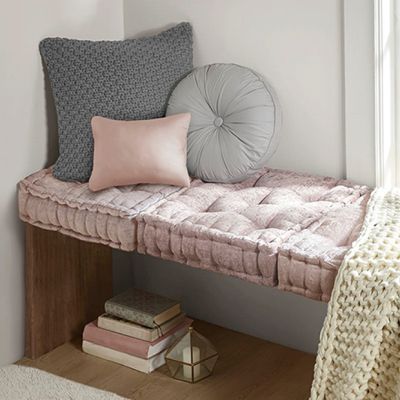 Classic Cottage Square Floor Cushion Blush