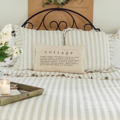 Classic Country Stripe Ruffled Euro Sham Set of 2