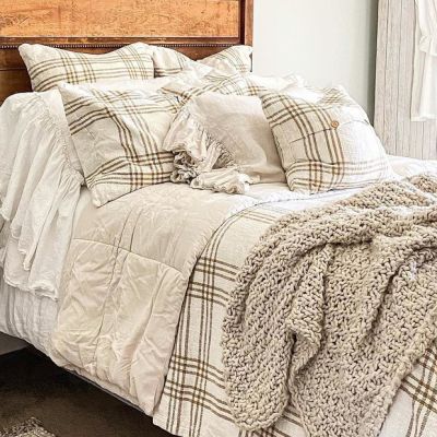 Classic Country Wheat Plaid Euro Sham