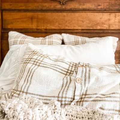 Classic Country Wheat Plaid King Pillow Sham