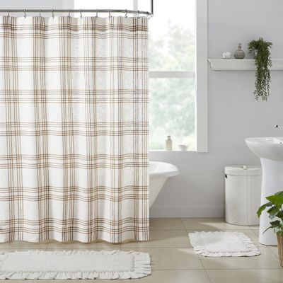 Classic Country Wheat Plaid Shower Curtain