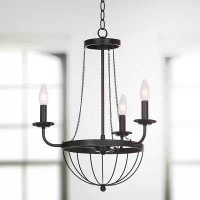 Classic Curves 3 Light Metal Chandelier