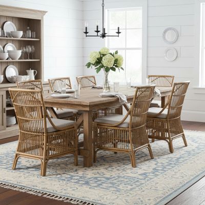 Classic Cushioned Rattan Dining Chair