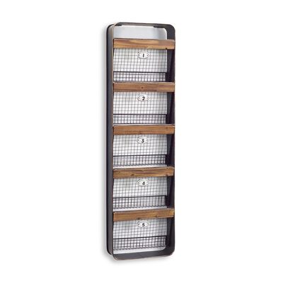 Classic Farmhouse 5 Basket Wall Organizer