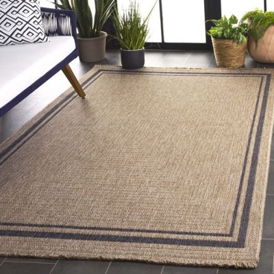 Classic Farmhouse Border Natural/Black Area Rug
