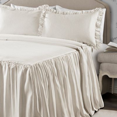 Classic Farmhouse Ticking Stripe Bedspread Set