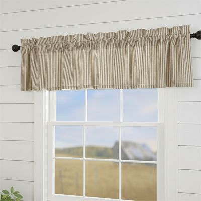 Classic Farmhouse Ticking Stripe Valance Charcoal